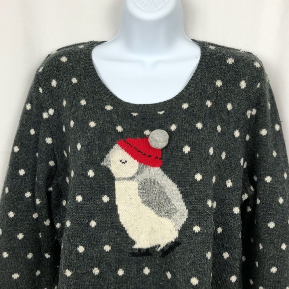 Wearing Your ❤️ on Your Sleeve penguin sweater XL - Picture 2 of 5